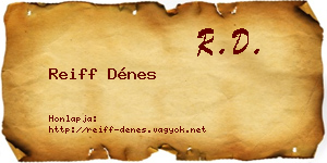 Reiff Dénes névjegykártya